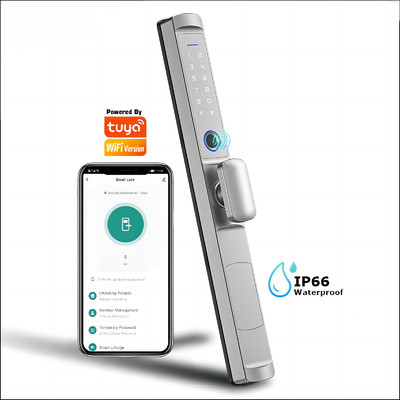 Slim Biometric Fingerprint Smart Wireless Door Lock z Cute Handle Tuya WIFI lub TTLock App IP66 Wodoszczelny Zamek